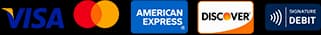 Visa, Mastercard, American Express, Discover, and Signature Debit