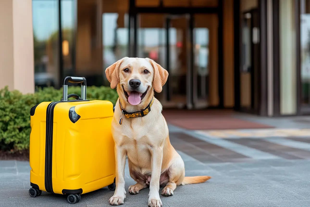 Traveler with service dog