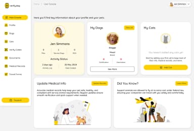 Verify.Dog account setup for adding your dog profile and records
