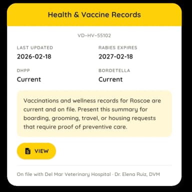 Health records and verification scan