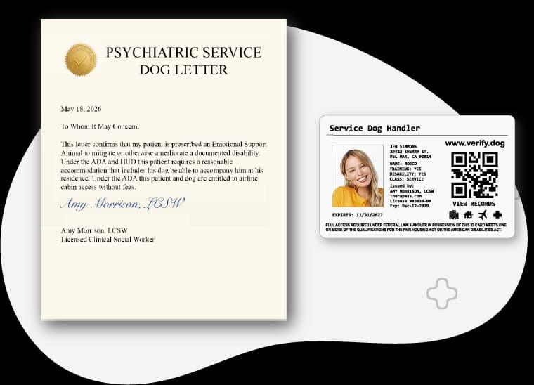 Official PSD letter and handler ID card