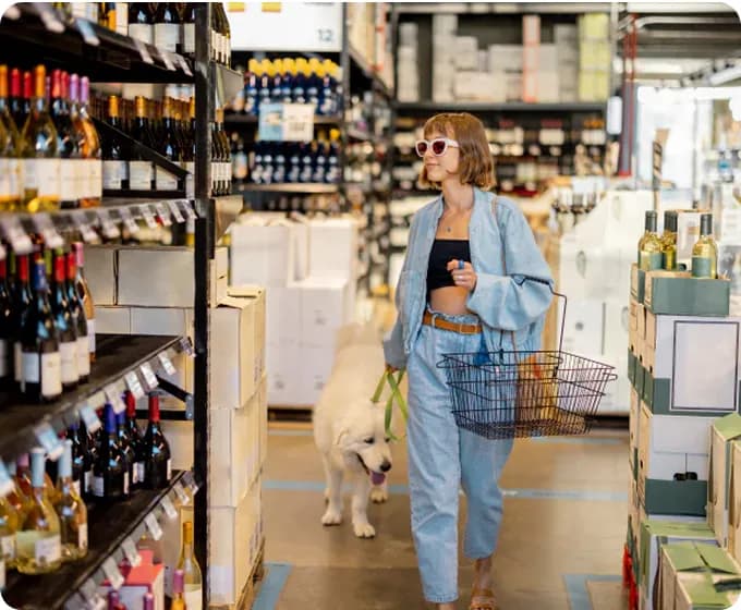 Dog in a store