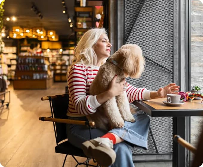 Dog at a restaurant